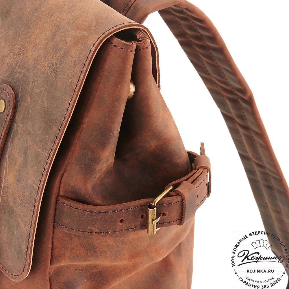 Кожаный рюкзак "Индиго" (тёмно-коричневый крейзи)